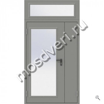Полуторная огнестойкая металлическая дверь EI-60 со стеклом - купить от производителя Мосдвери Полуторная огнестойкая металлическая дверь EI-60 со стеклом